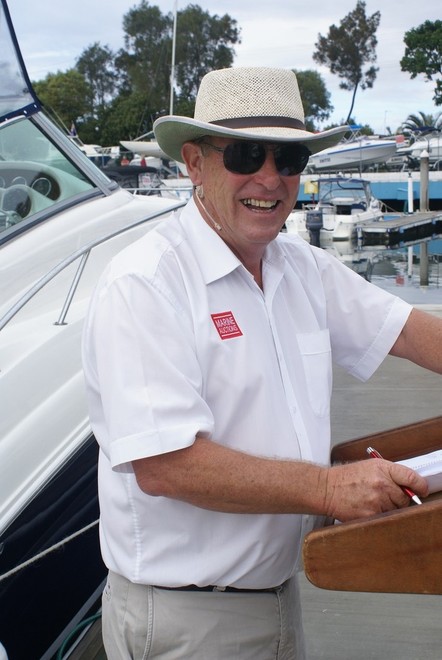 Adrian Seiffert, ready to auction a dozen boats Saturday 16 March at Rivergate Marina. © Bob Wonders